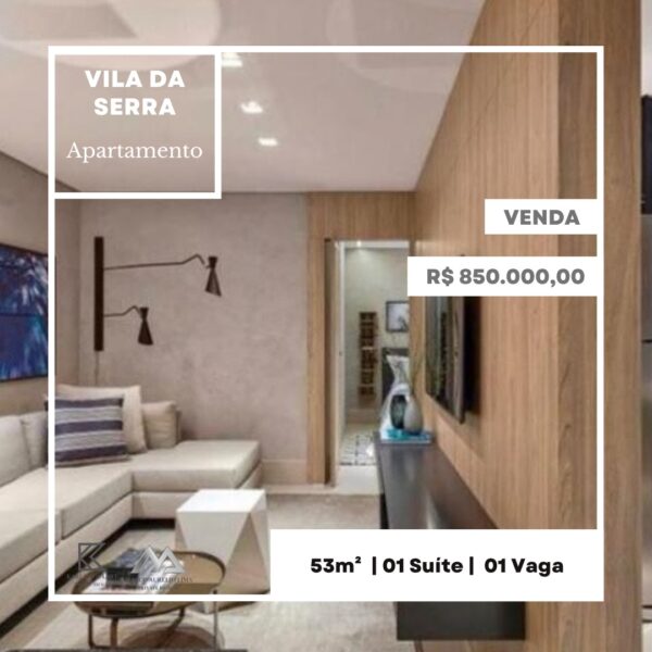 Apartamento de 1 quarto, 1 vaga, por R$850.000,00 à venda no Condomínio Tribeca Nova Lima