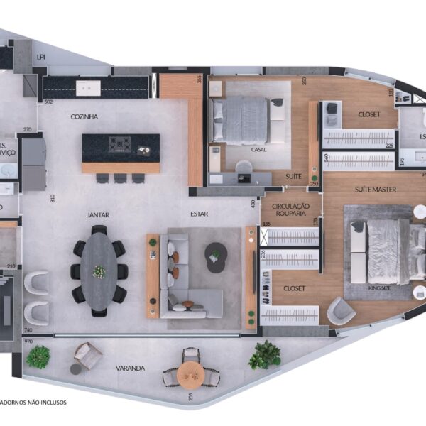 Planta 148m2 Apartamento de 3 suítes, com 3 vagas, à venda por R$2.200.000,00, no Edifício Residencial Miró, no Vale do Sereno, Nova Lima