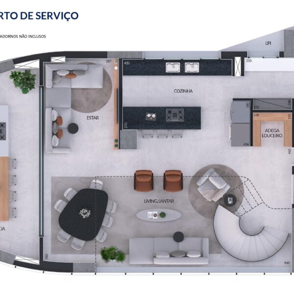 Planta Primeiro Duplex sem quarto de serviço 231m2 Apartamento de 4 suítes, com 4 vagas, à venda por R$3.320.000,00, no Edifício Residencial Miró, no Vale do Sereno, Nova Lima
