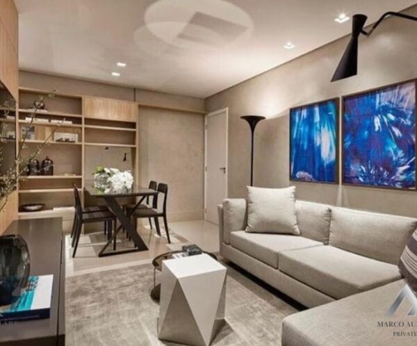 Sala de estar Apartamento de 1 quarto a venda no condomínio Tribeca Nova Lima