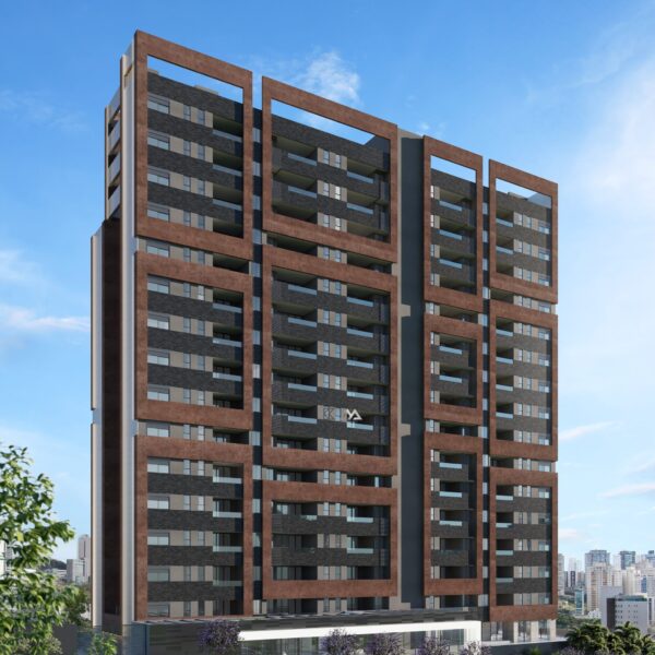 Fachada Diurna Apartamento de 2 quartos, com 2 vagas à venda, por R$846.000,00 no Edifício Aldea, Vale do Sereno, Nova Lima