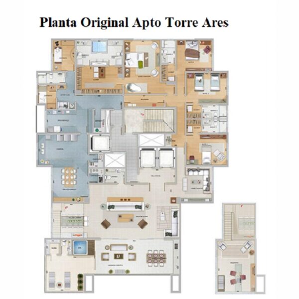 Planta original Apartamento de 4 Quartos, com 5 vagas, por R$5.300.000,00, no Grand Líder Olympus, Torre Ares, Vila da Serra, Nova Lima - MG