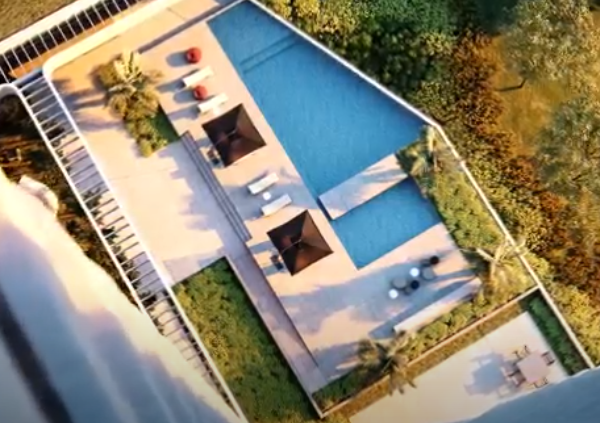 Piscina vista aerea Apartamento de 03 Quartos, com 115m², à venda por R$1.980.000,00 no Luar Residencial Vale do Sereno