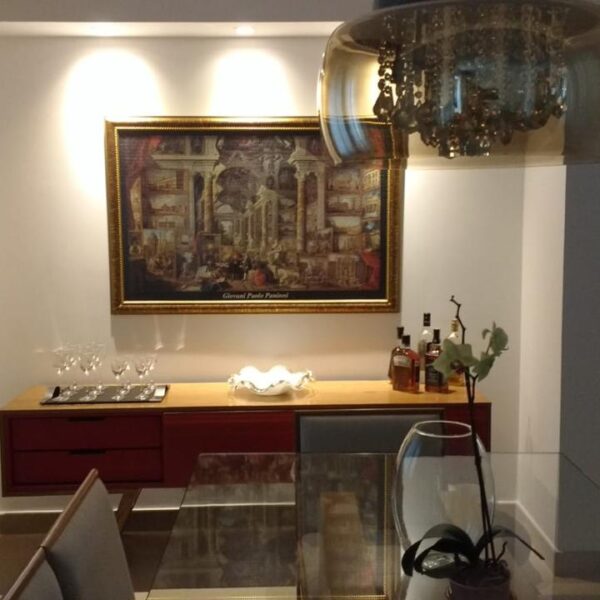 Sala de jantar apartamento mobiliado para alugar no Metropole Vila da Serra por R$7.500,00