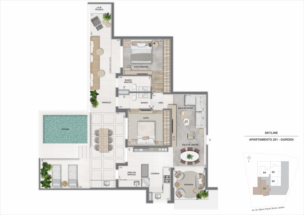 APTO GARDEN 201 160M²