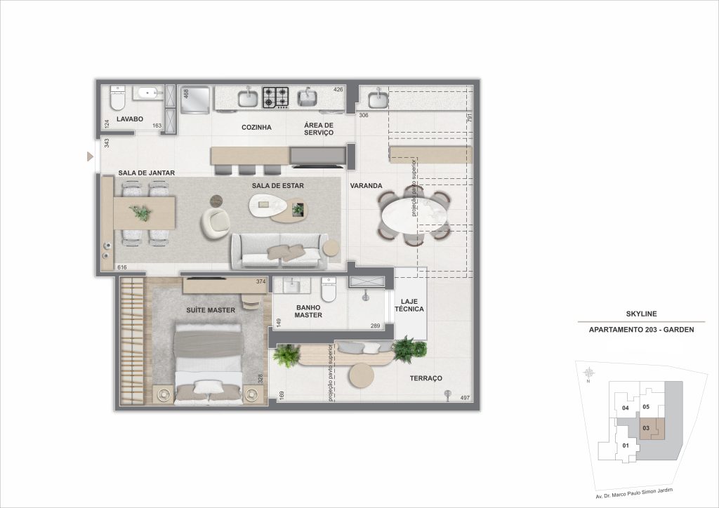 APTO GARDEN 203 73M²