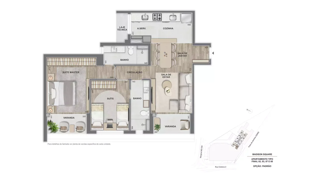 Planta 2 Suites Varandas 82m2 Final 02-03-07-08 Madison Square