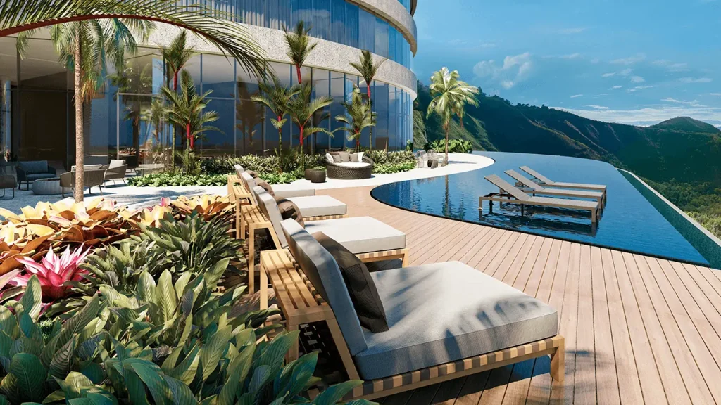 Piscina Descoberta no Condomínio Quatro Ventos