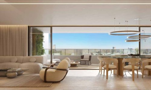 Sala de estar e jantar apartamento Citta Sereno 232m2 Vale do Sereno