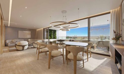 Sala de jantar panoramica apartamento Citta Sereno Vale do Sereno