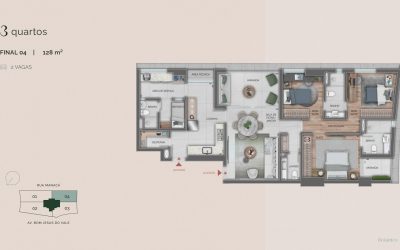 Planda do Apto final 04 do Apartamento com 3 quartos à venda no Botânico