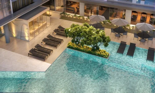 Solarium Deck Molhado Piscina Le Sommet