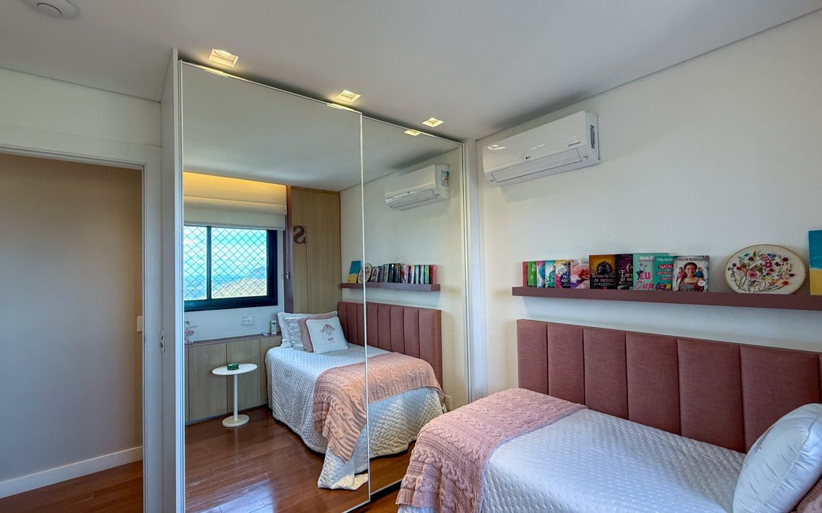 Suíte de menina com ar condicionado Apartamento de 4 suítes à venda no Vila da Serra Condomínio Absoluto