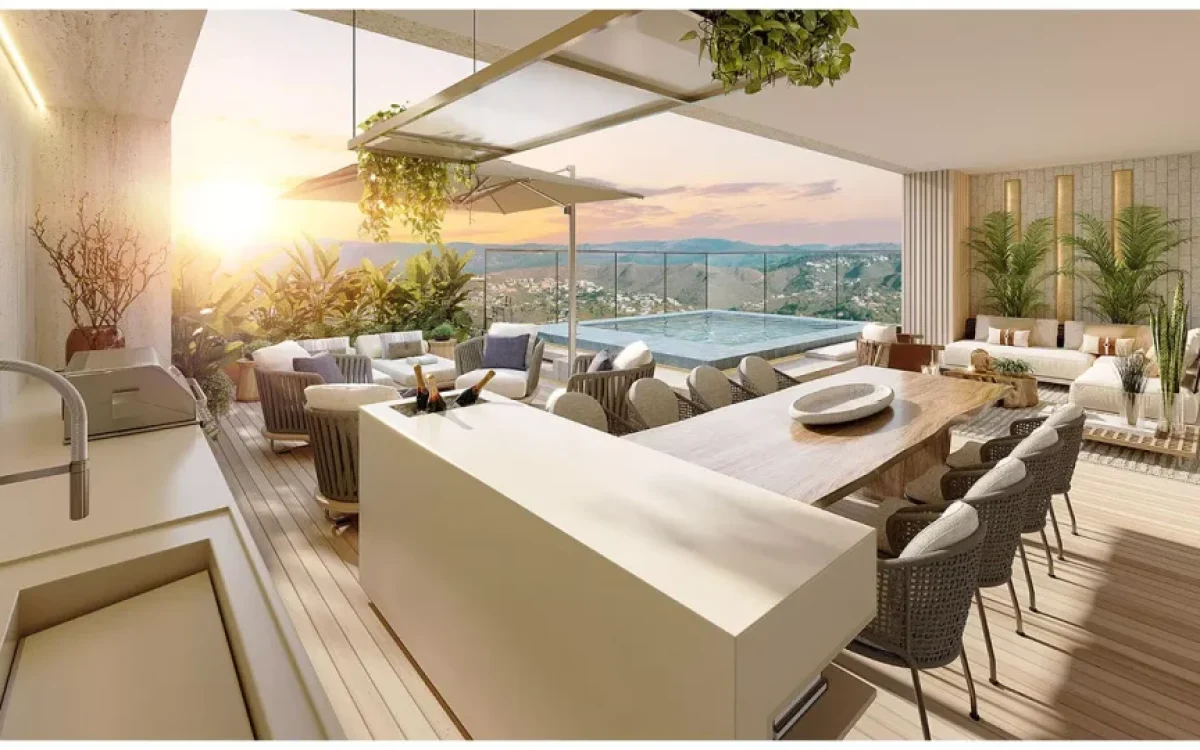 Terraço com piscina Cobertura linear com 4 quartos de 456m² à venda no Place Vendôme