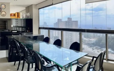 Varanda Gourmet Apartamento semimobiliado, de 4 Quartos, com 4 vagas, para aluguel, por R$26.000,00 no Grand Líder Olympus Apolo, Vila da Serra, Nova Lima - MG