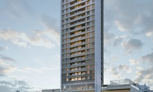 Fachada Rua Acácias no Condomínio Torre Catharina