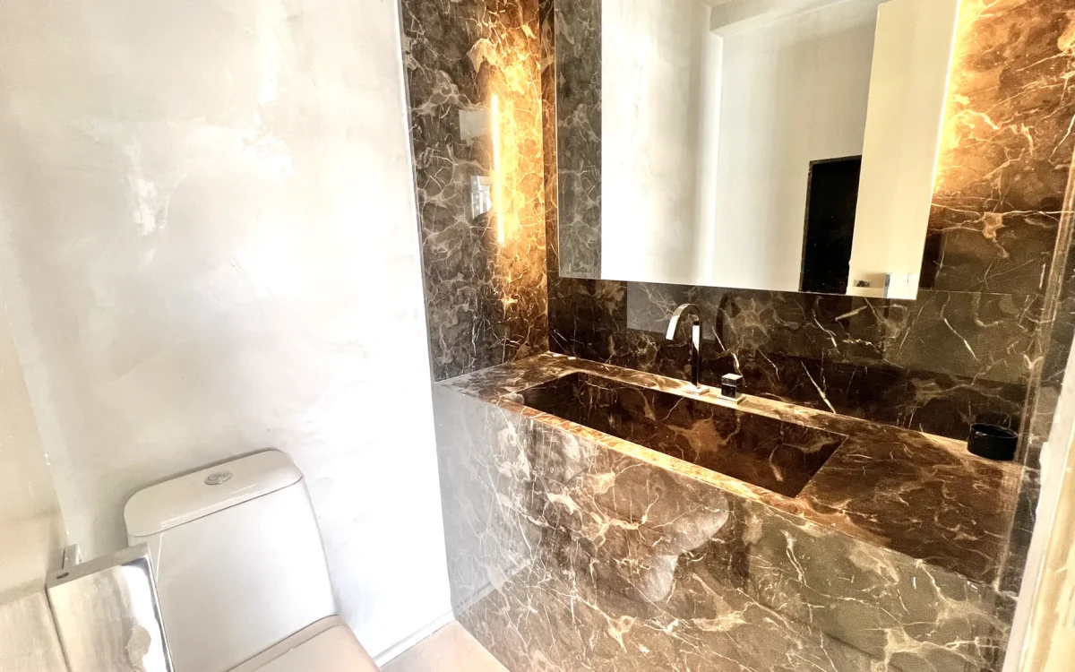 Lavabo em Mármore Apartamento Cinecittà Vila da Serra