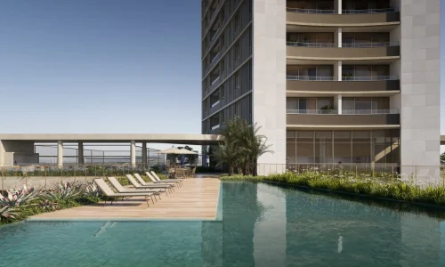 Piscina Descoberta no Condomínio Torre Catharina