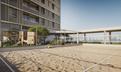 Quadra Beach Tênis no Condomínio Torre Catharina