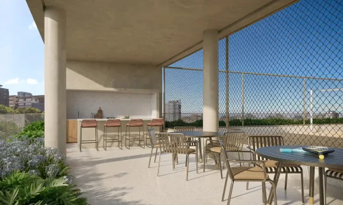 Varanda Coberta no Condomínio Torre Catharina